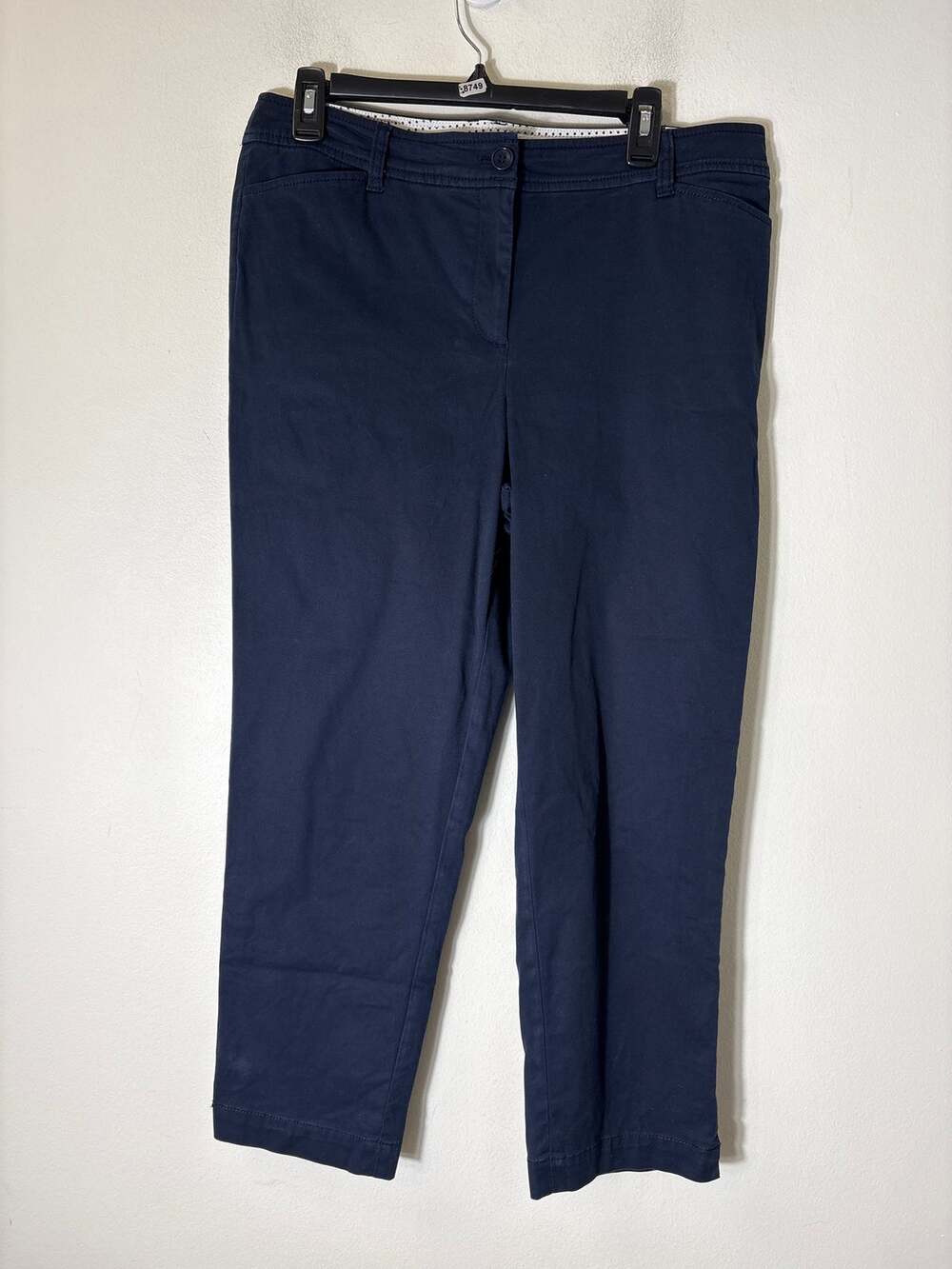 Talbots Navy Cotton Perfect Crop Pant Sz 10
